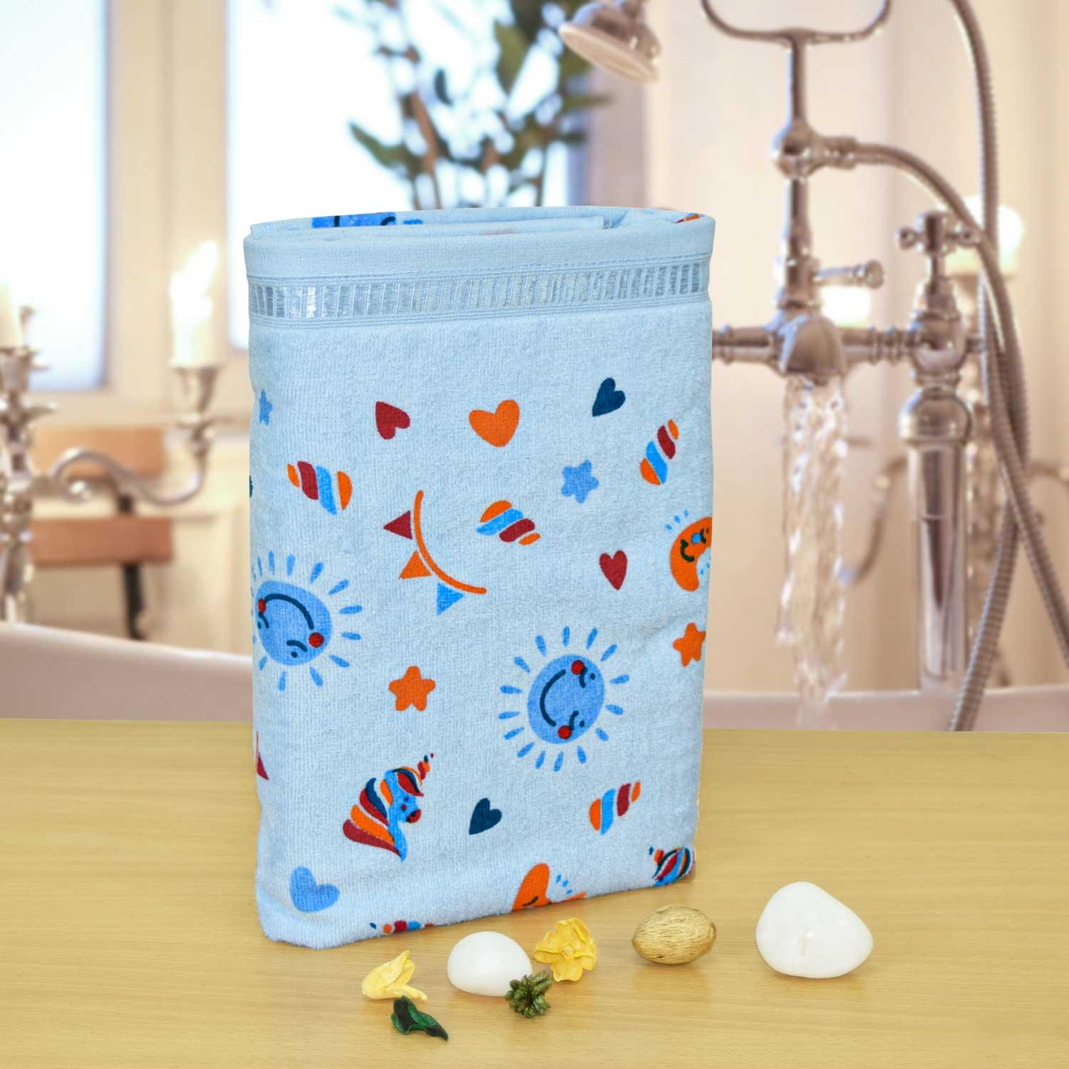 Rangoli Kids Unicorn Printed Cotton Bath Towel | Anti-Bacterial, Ultra Soft Towels for Girls and Boys - Rangoli