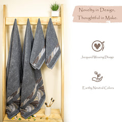 Rangoli Morgan 470 GSM 100% Cotton Towel Set of 4 (2 Bath & 2 Hand )