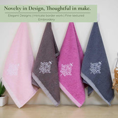 Royal Bamboo 500 GSM Hand Towels Set of 4, Multicolor | 100% Bamboo, Ultra Soft, Highly Absorbent Eco-Friendly Towels