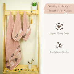 Rangoli Morgan 470 GSM 100% Cotton Towel Set of 3 (1 Bath & 2 Hand )