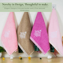 Royal Bamboo 500 GSM Hand Towels Set of 4, Multicolor | 100% Bamboo, Ultra Soft, Highly Absorbent Eco-Friendly Towels - Rangoli