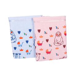 Rangoli 450 GSM Organic Cotton Baby Bath Towel Set of 2 (Monkey Design) | Size (50 x90 Cm) | Extra Soft, Skin Friendly Washcloths for Infants