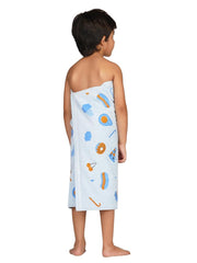 Rangoli 100% Cotton Kids Bath Towel (Pizza Design) | Size: 60 x 120 cm | Skin-Friendly, Ultra-Soft Towel for Girls and Boys