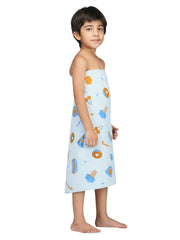 Rangoli 100% Cotton Kids Bath Towel (Pizza Design) | Size: 60 x 120 cm | Skin-Friendly, Ultra-Soft Towel for Girls and Boys