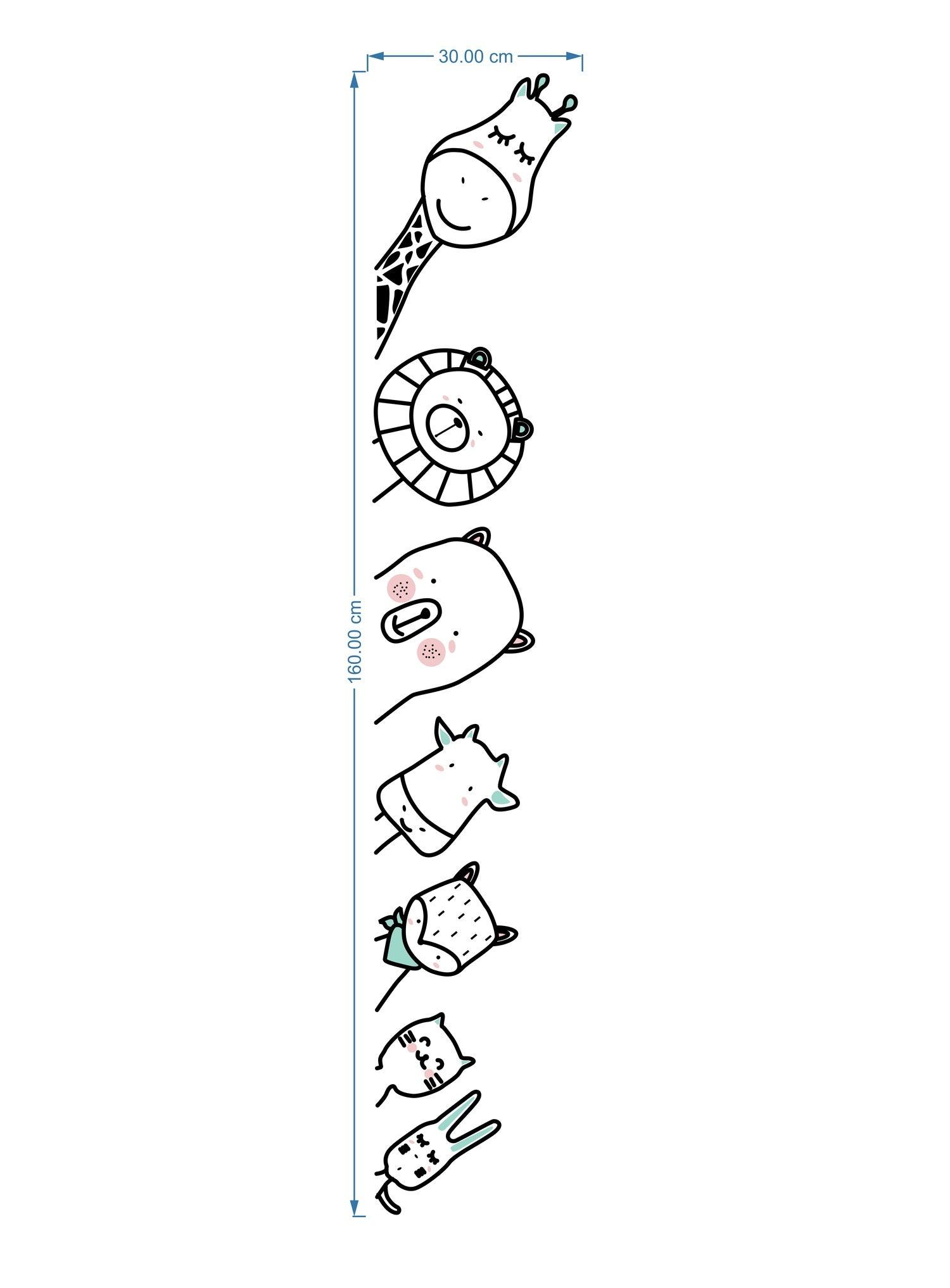 Peek-a-Boo Animal PVC Wall Sticker (160 x 30 cm) - Rangoli