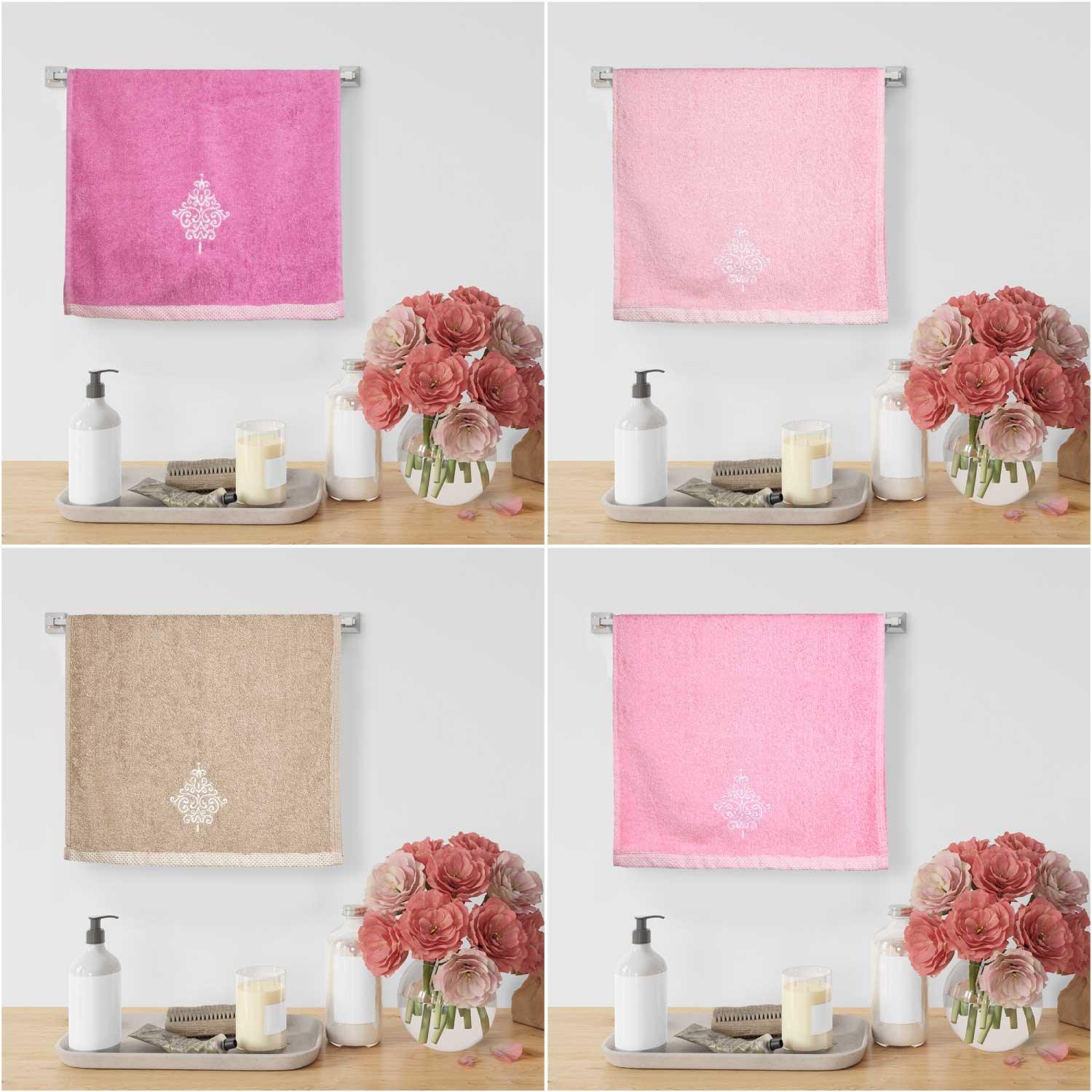 Royal Bamboo 500 GSM Hand Towels Set of 4, Multicolor | 100% Bamboo, Ultra Soft, Highly Absorbent Eco-Friendly Towels - Rangoli