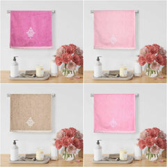 Royal Bamboo 500 GSM Hand Towels Set of 4, Multicolor | 100% Bamboo, Ultra Soft, Highly Absorbent Eco-Friendly Towels - Rangoli