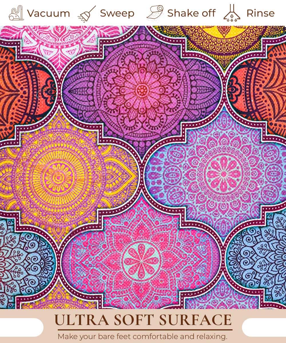 Rangoli Geometrical Design Anti Skid Carpet - Rangoli