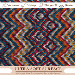 Rangoli Beautiful Chevron Design Anti Skid Carpet - Rangoli