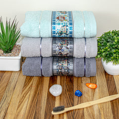 Royal Designed Rajvanshi 440 GSM Cotton Hand Towels , Set of 3