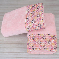 Prima Lace 100% Cotton Hand Towel Set of 2 | Ultra Soft, Highly Absorbent Luxurious Towels - Rangoli