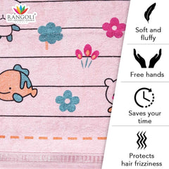 Rangoli 100% Cotton Baby Bath Towel Set of 2 | Extra Soft, Skin Friendly Washcloths for Infants