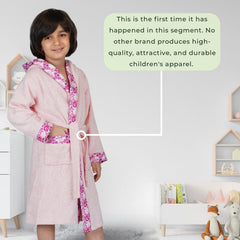 Rangoli Kids Bamboo Hooded Bathrobe | 500 GSM Ultra-Soft & Lightweight | 100% Bamboo Fabric for Gentle Comfort | Highly Absorbent & Breathable | Perfect for Bath, Swim, and Relaxation | Available in Various Sizes