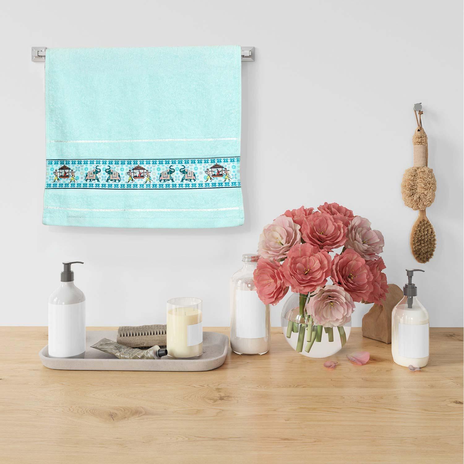 Royal Designed Rajvanshi 440 GSM Cotton Set of 2 Hand Towels - Rangoli