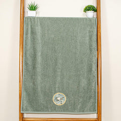 Prima Dream 100% Cotton Bath Towel Set of 2 (Applique Embroidery), 450 GSM