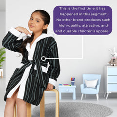 Rangoli Tonal 100% Cotton  Hooded Kids Bathrobe 400 GSM for Gils and Boys