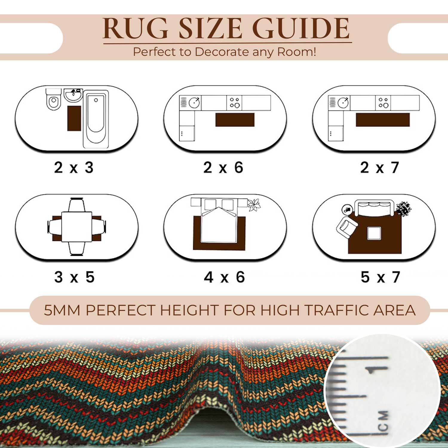 Rangoli Beautiful Chevron Design Anti Skid Carpet - Rangoli