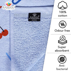 Rangoli 100% Cotton Kids Bath Towel (Pizza Design) | Size: 60 x 120 cm | Skin-Friendly, Ultra-Soft Towel for Girls and Boys