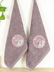 Prima Dream 100% Cotton Towel Set of 4 (Applique Embroidery), 450 GSM