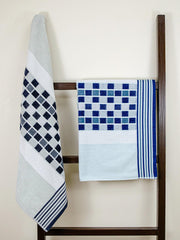 Rangoli Lira Check 100% Cotton Bath Towel set of 2, 450 GSM (147L X 72W)