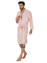 Rangoli Organic Bamboo Bathrobe for Men | Peach