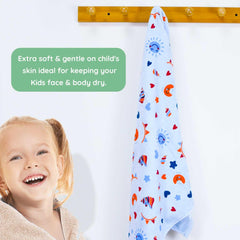 Rangoli Kids Unicorn Printed Cotton Bath Towel | Anti-Bacterial, Ultra Soft Towels for Girls and Boys, Pack of 2