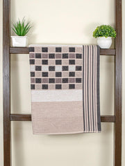 Rangoli Lira Check 100% Cotton Bath Towel set of 1, 450 GSM (147L X 72W)