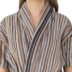 Pinstripe Women 450 GSM Cotton Bathrobe