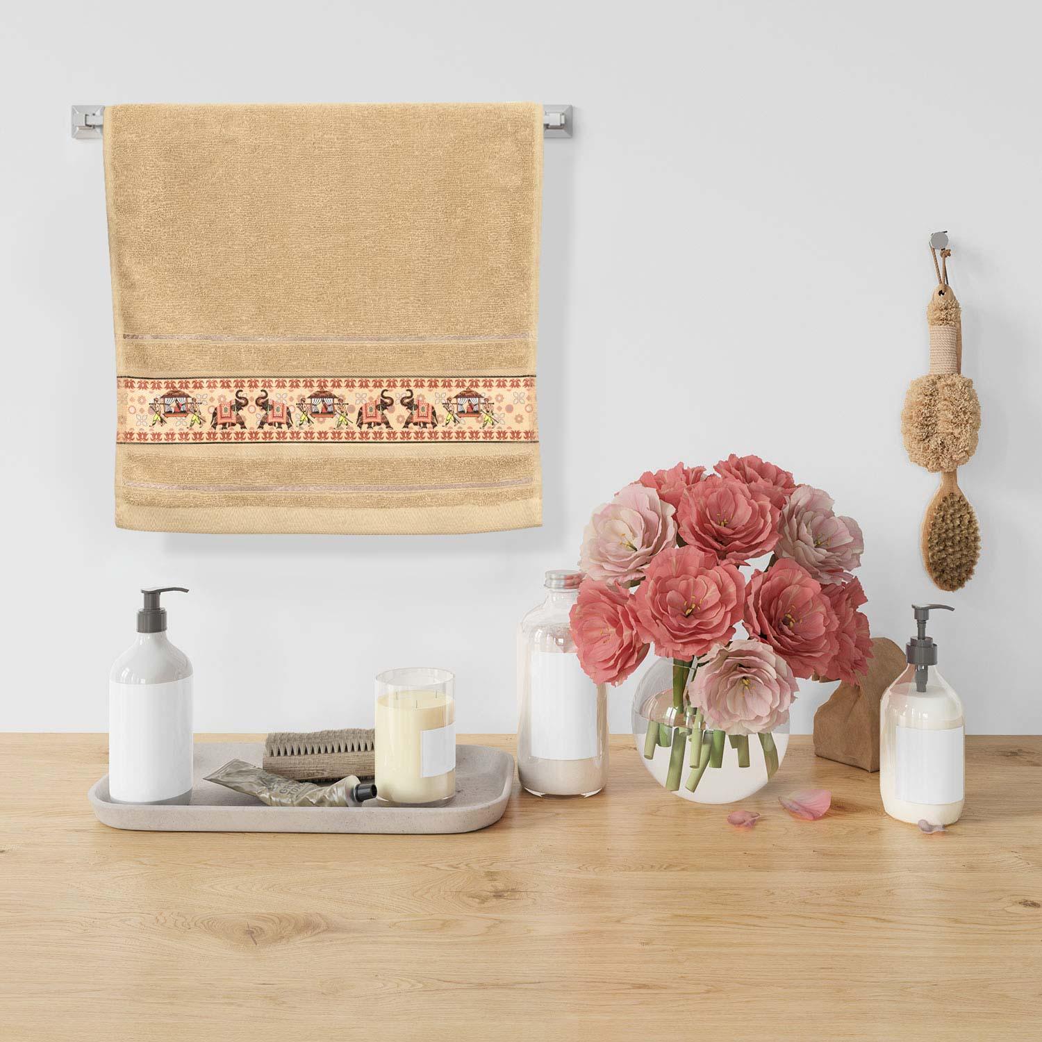 Royal Designed Rajvanshi 440 GSM Cotton Set of 2 Hand Towels - Rangoli