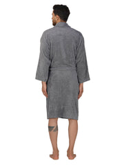 Rangoli Organic Bamboo Bathrobe for Men | Dark Grey