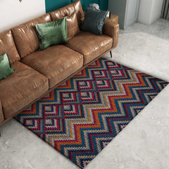 Rangoli Beautiful Chevron Design Anti Skid Carpet - Rangoli