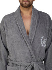 Rangoli Organic Bamboo Bathrobe for Men | Dark Grey