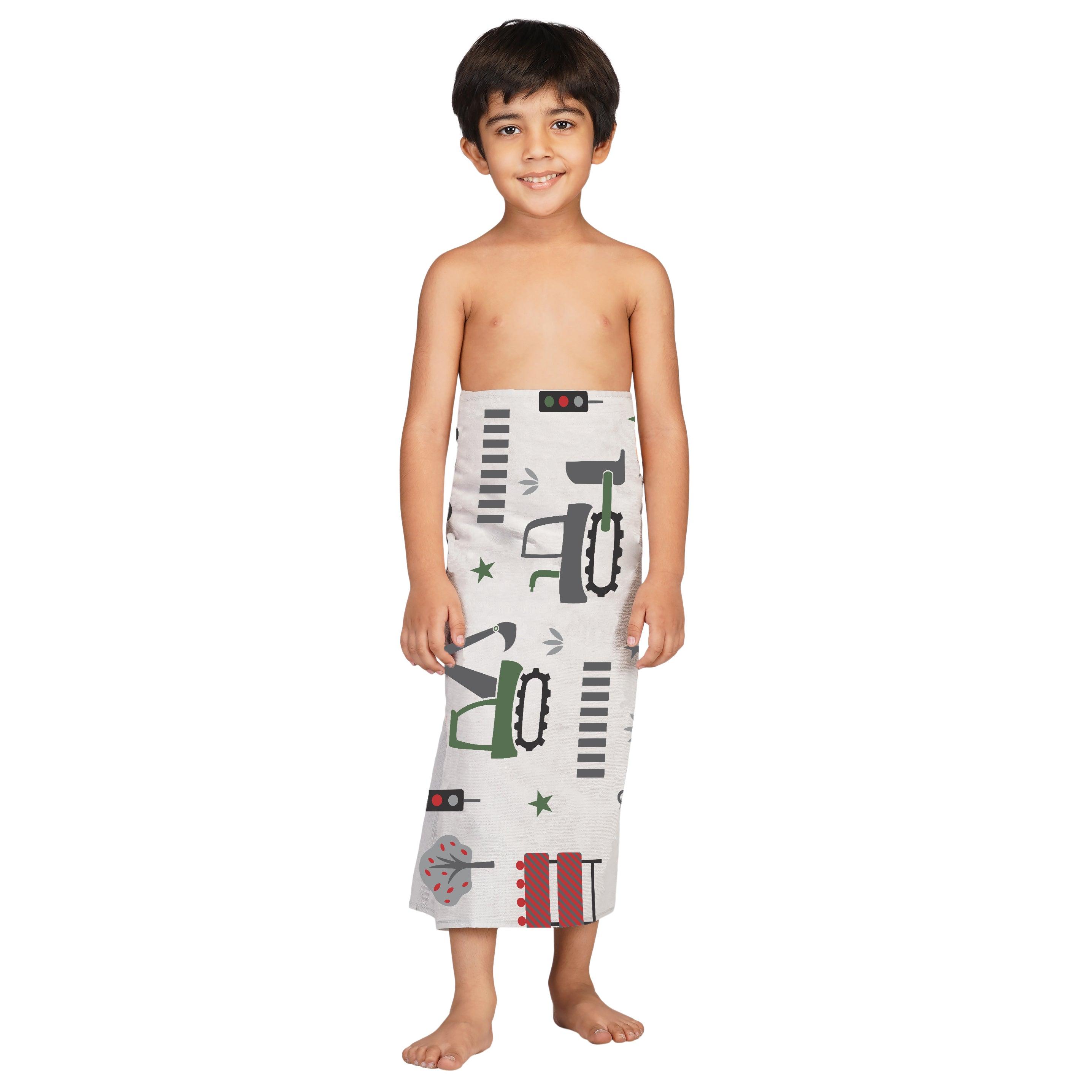 Rangoli Kids Printed Cotton Bath Towel | Anti-Bacterial, Ultra Soft Towels for Girls and Boys - Rangoli