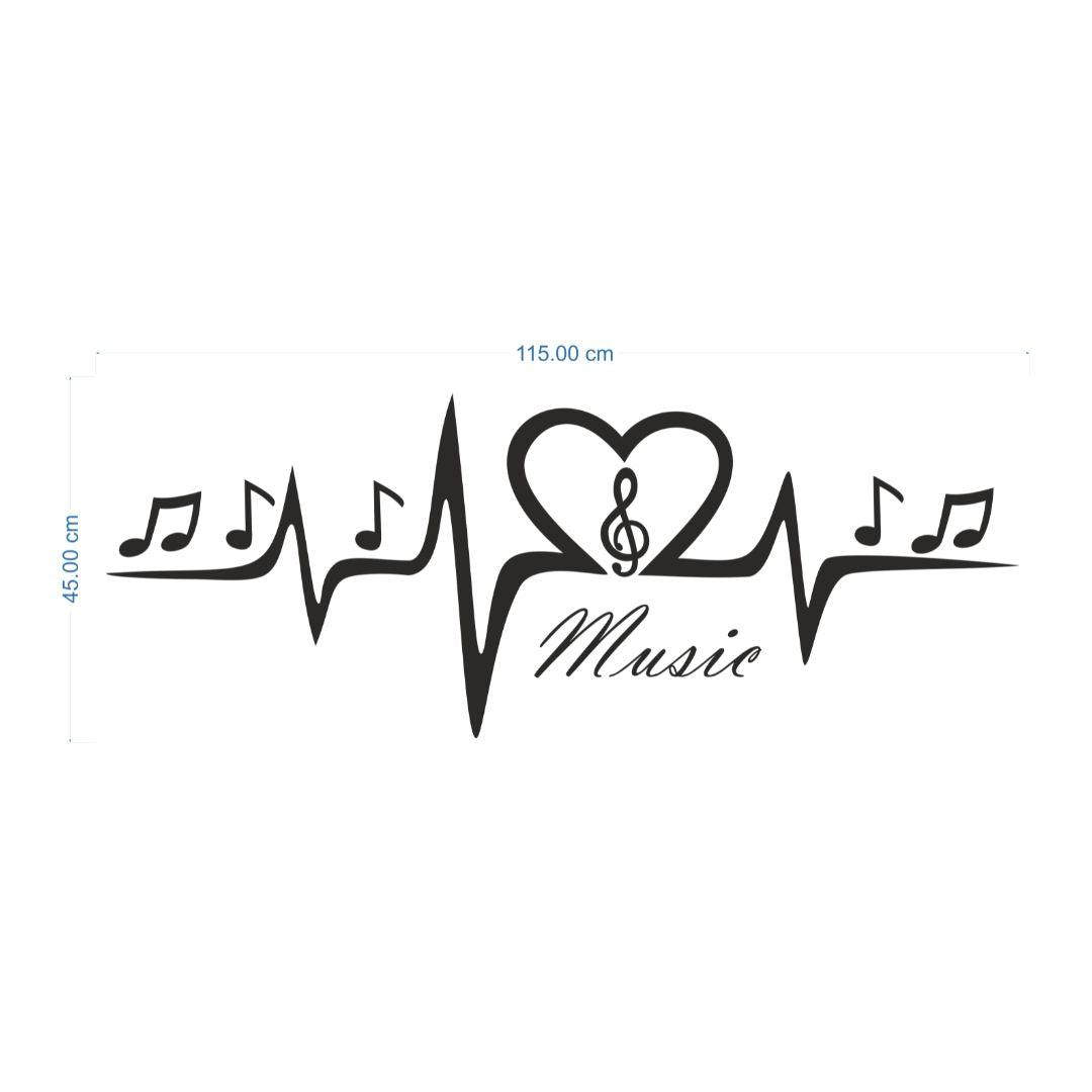 Love Tune Wall Sticker (PVC Vinyl, 115 cm x 45 cm, Self-adhesive) - Rangoli