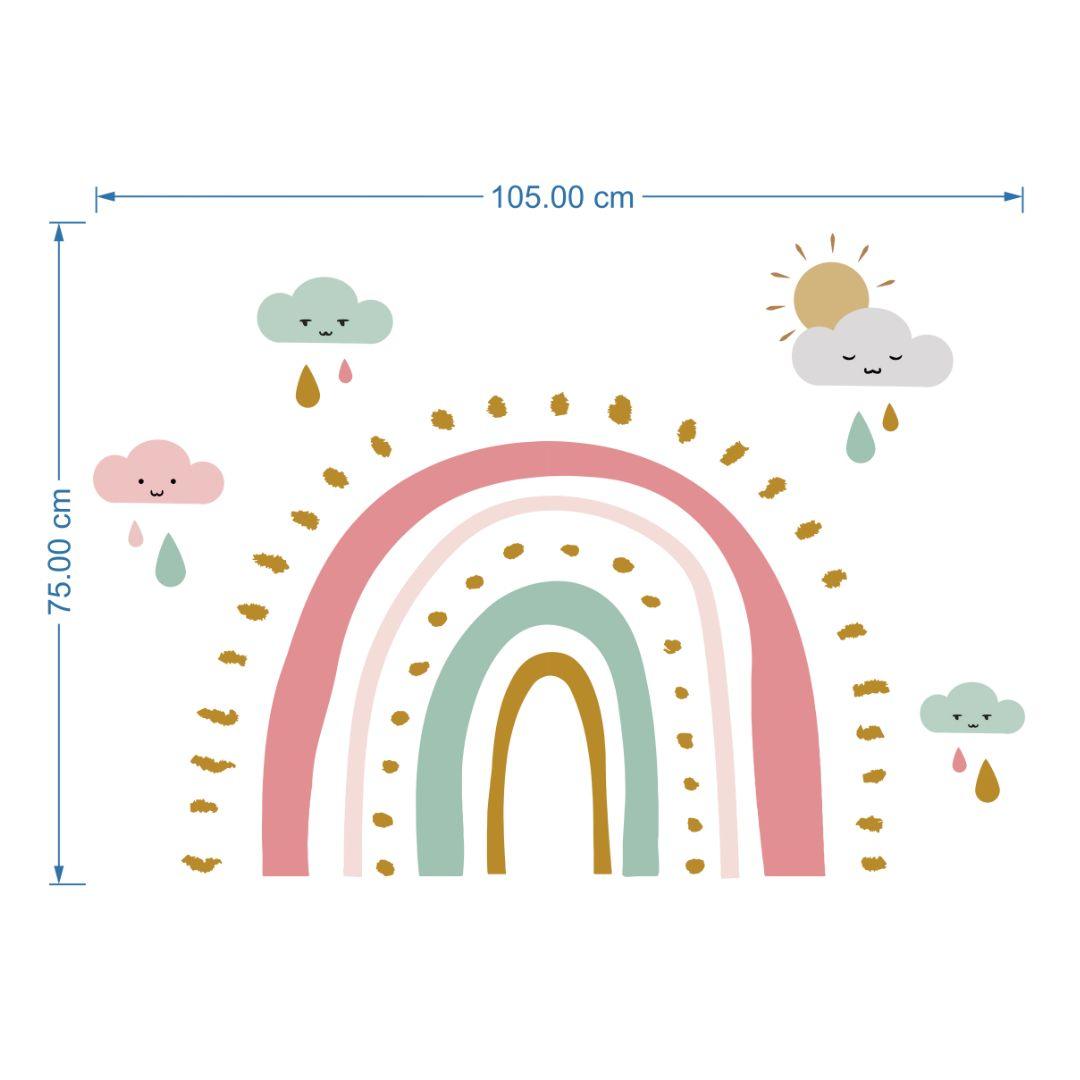 Rainbow Illustrations Wall Sticker (PVC Vinyl, 145 cm x 120 cm, Self-adhesive)  - Rangoli