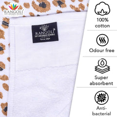 Snow Leopard 100% Cotton Hand Towel Set of 2, 500 GSM - Features