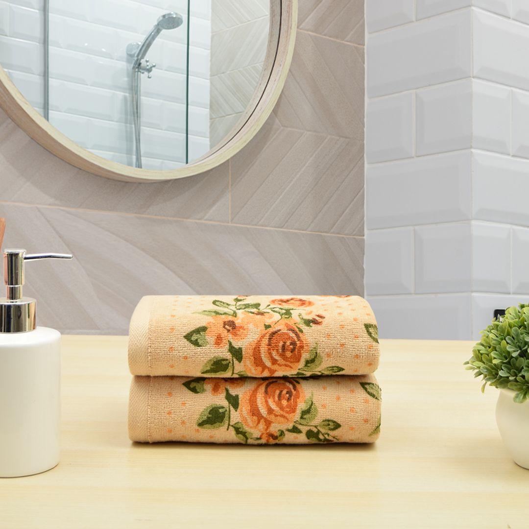 Blossom 450 GSM Cotton Hand Towel - Beige
