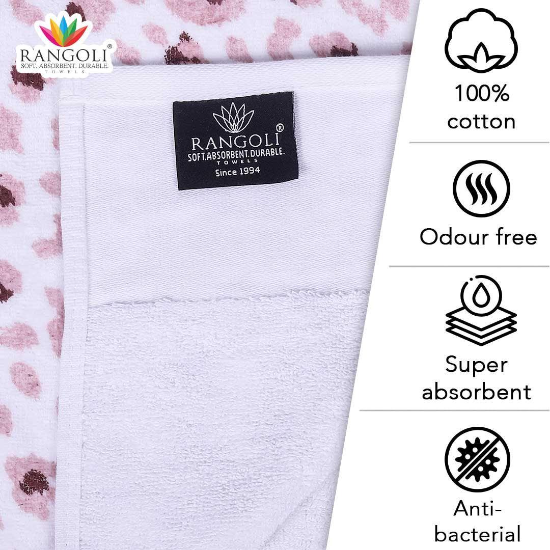 Snow Leopard 100% Cotton Hand Towel Set of 2, 500 GSM - Features