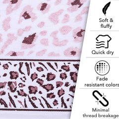 Snow Leopard 100% Cotton Hand Towel Set of 2, 500 GSM - Features