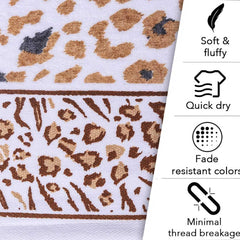 Snow Leopard 100% Cotton Hand Towel Set of 2, 500 GSM - Features