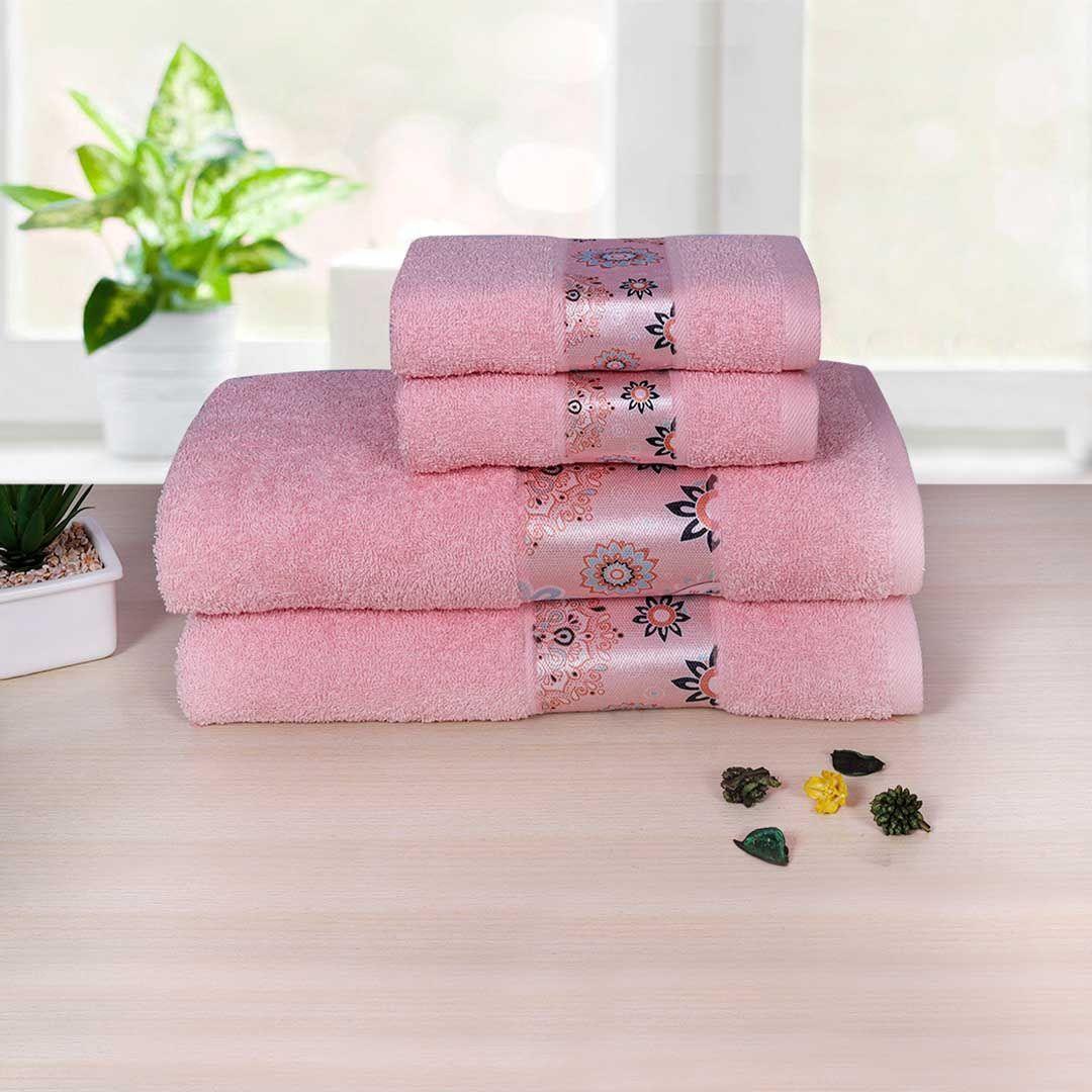 Century 450 GSM Cotton Towel Set of 4 - Peach
