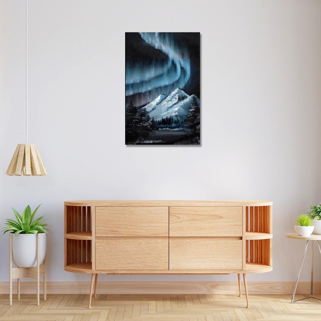 Rangoli wooden stretched mountains wall art for home décor