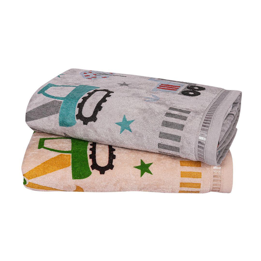 Kid Cotton Towel Set of 2 - Light Peach and Light Blue