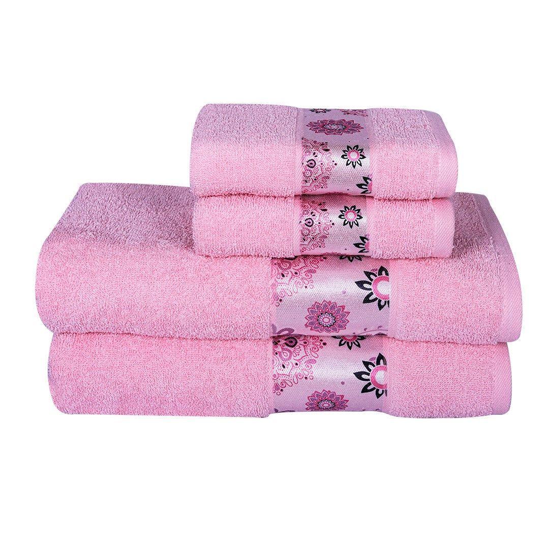 Century 450 GSM Cotton Towel Set of 4 - Pink