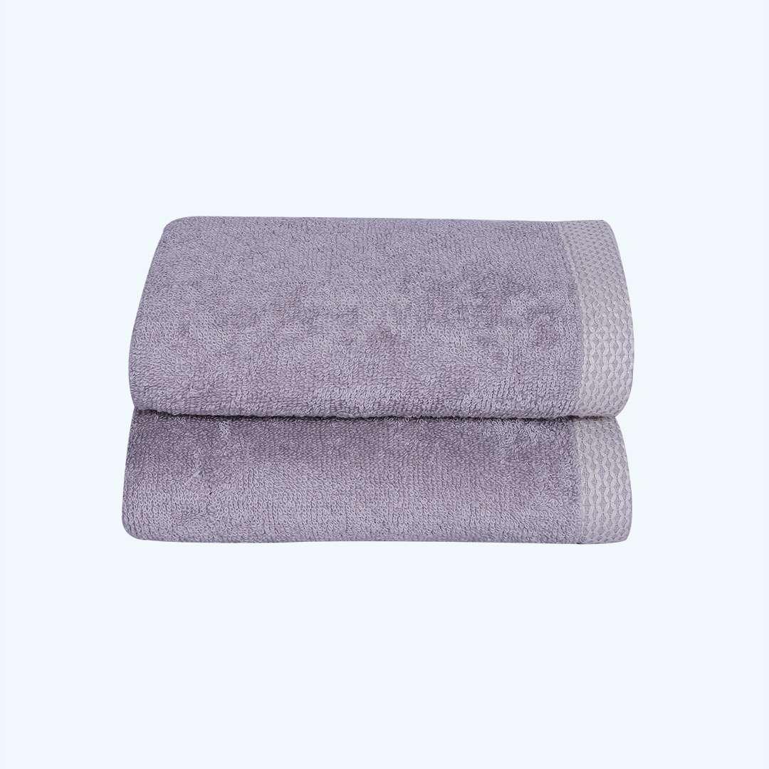 500 GSM Bamboo Hand Towel Set Of 2 - Grey | Ultra Soft & Highly Absorbent Towels - Rangoli
