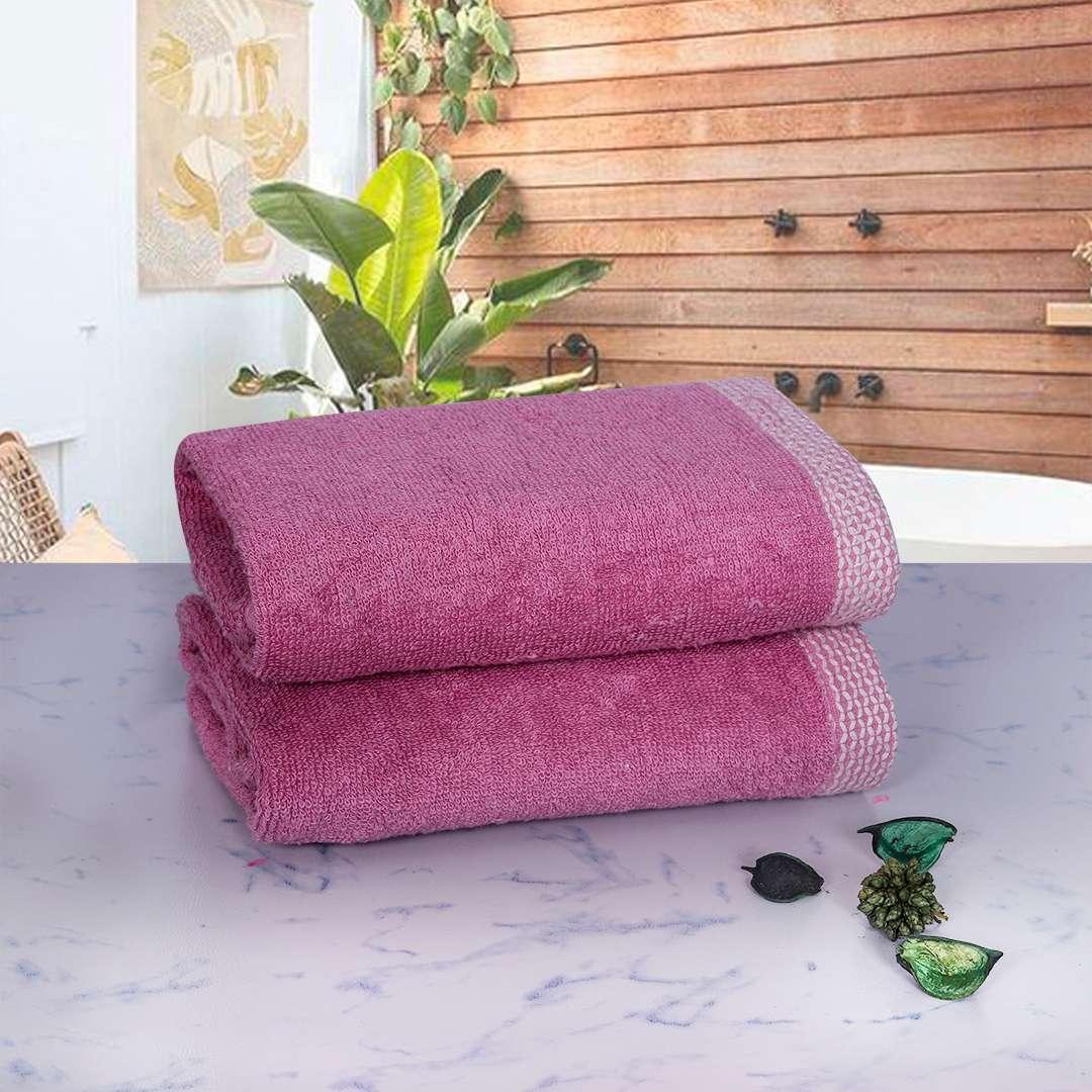 500 GSM Bamboo Hand Towel Set Of 2 - Purple | Ultra Soft & Highly Absorbent Towels - Rangoli