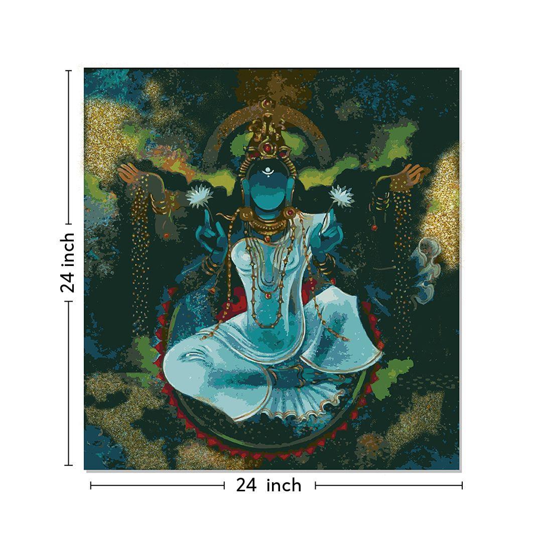 Goddess Lakshmi Canvas Painting 24x24 Inch